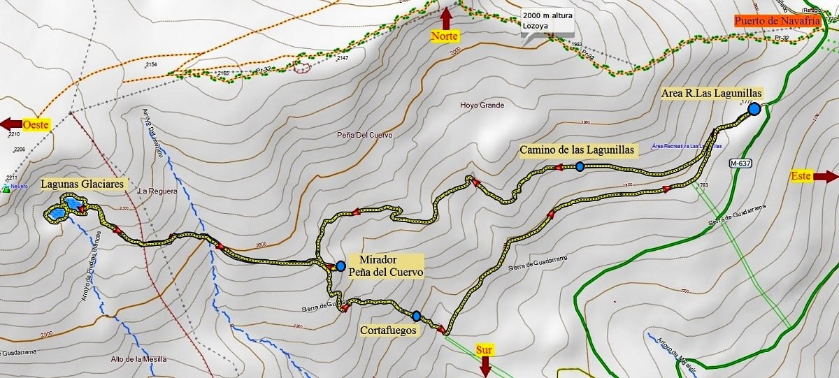 Imagen de referencia de la ruta circular a las Lagunillas